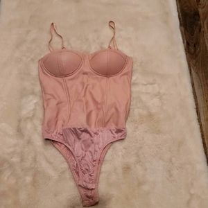 Faux Leather Bustier Bodysuit